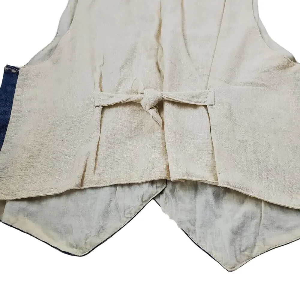 OO Designs 100% Cotton Western Style Vest Unisex Small Blue Denim Embroiled Rare - Picture 8 of 12